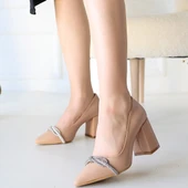 Loriya Nude Cilt Topuklu Ayakkabı thumbnail 4