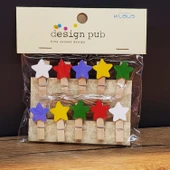 Yıldız Tasarımlı Mini Fotoğraf Mandalları - 1