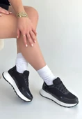 Edva Siyah Cilt Bağcıklı Spor Ayakkabı thumbnail 3