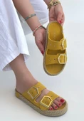 Loera Sarı Nubuk Çift Tokalı Terlik thumbnail 3
