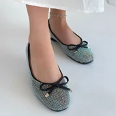 Potte Siyah Saten Babet Ayakkabı thumbnail 4