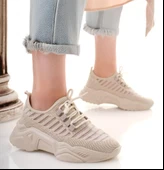 Ante Bej Triko Bağcıklı Spor Ayakkabı thumbnail 4