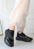 Keita Siyah Rugan Streç Detaylı Siyah Tabanlı Spor Ayakkabı thumbnail 2