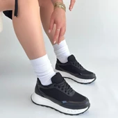 Edva Siyah Cilt Bağcıklı Spor Ayakkabı thumbnail 4