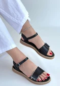 Andana Siyah Cilt Sandalet thumbnail 1