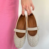 Denya Bej Süet Babet Ayakkabı thumbnail 3