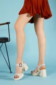 Sody Bej Cilt Topuklu Sandalet thumbnail 3