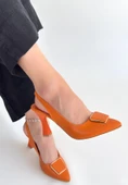 Pıert Turuncu Cilt Topuklu Ayakkabı thumbnail 3
