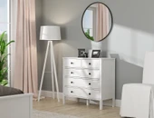 Hunerika Elaya 5 Çekmeceli Şifonyer-Wood Beyaz-Minifiks Bağlantılı - 1