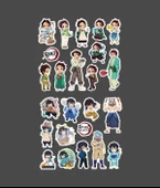 Tanjiro Kamado-2li çıkartma sticker-Inosuke Hashibira-Demon Slayer-etiket parlak kağıt-süsleme-hediye thumbnail 2