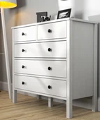 Hunerika Elaya 5 Çekmeceli Şifonyer-Wood Beyaz-Minifiks Bağlantılı - 2
