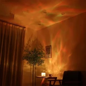 HyMark Kristal Kuzey Işıkları Okyanus Dalgası 16 Renk Projektör Dahili Pil Gece Lambası Kumandalı Dokunmatik thumbnail 14