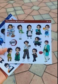 Tanjiro Kamado-2li çıkartma sticker-Inosuke Hashibira-Demon Slayer-etiket parlak kağıt-süsleme-hediye thumbnail 6