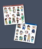 Tanjiro Kamado-2li çıkartma sticker-Inosuke Hashibira-Demon Slayer-etiket parlak kağıt-süsleme-hediye thumbnail 1