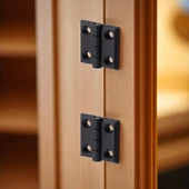 Plastik Yaprak Menteşe 50x50 mm Kalınlık Dayanıklı 2 ADET Set Dolap Çekmece Kapak ve Mobilya Menteşe thumbnail 4