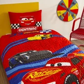 Taç Lisanslı Disney Cars Race Track Tek Kişilik Pamuk Complete Set - 2
