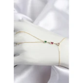 Pirinç Renkli Zirkon Taşlı Model Gold Renk Şahmeran - 1