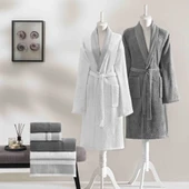 Taç Raya Pure Cotton Pamuk Aile Seti Beyaz Antrasit - 1