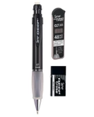 Serve Deep 3lü Okul Seti Mekanik Kurşun Kalem Silgi Yedek Uç 0.7 mm Siyah - 2