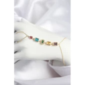 Pirinç Renkli Zirkon Taşlı Model Gold Renk Şahmeran - TJ-SN725 - 1