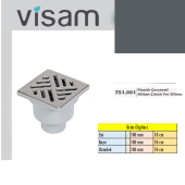 Visam Plastik Çerçeveli 10x10 cm Alttan Çıkışlı Yer Sifonu 751.001 - 2