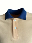 Polo Yaka T-shirt - Sarı/Lacivert Yaka thumbnail 2