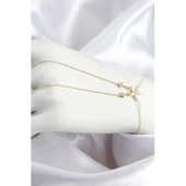 Pirinç Zirkon Taşlı Yıldız Model Gold Renk Şahmeran - TJ-SN710 - 1