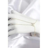 Pirinç Zirkon Taşlı Kelebek Model Gold Renk Şahmeran - 1