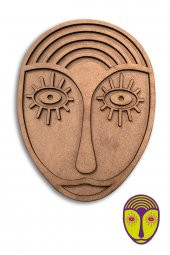Afrika Maskesi -  50  cm Boyanabilir Ham Mdf Maske - 1
