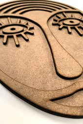 Afrika Maskesi -  50  cm Boyanabilir Ham Mdf Maske - 2