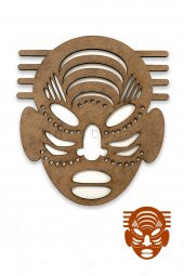 Afrika Maskesi - 50 cm Boyanabilir Ham Mdf Maske - 1