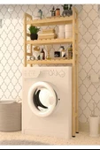 Ahşap Çamaşır Makinesi Üstü 3 Katlı Düzenleyici, Banyo Rafı, Çok Amaçlı Dolap - 1