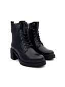 Venüs 2552502 Kadın Hakiki Deri Kalın Topuk Bağcıklı Kısa Bot - 4