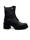 Venüs 2552502 Kadın Hakiki Deri Kalın Topuk Bağcıklı Kısa Bot - 1