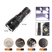 Pro F-3001 Alüminyum Tg Led Güç Göstergeli Type-c Şarjlı El Feneri 100 W - 2