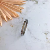 Taşlı Gümüş Çelik Bileklik - 4