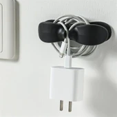 BUFFER® 2li Kablo Tutucu Silikon Kordon Sarıcı Kablo Yönetici Klips - 5