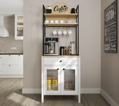 Hunerika Alva 2 Kapaklı1 Çekmeceli kahve dolabı-Wood Beyaz-Minifiks Bağlantılı - 4