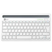 Lenovo Lecoo BK100 Bluetooth V3.0 Çoklu Cihaz Uyumlu Şarj Edilebilir Kablosuz Beyaz Türkçe Q Klavye - 2