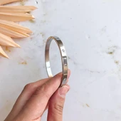 Taşlı Gümüş Çelik Bileklik - 3