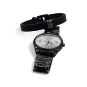 S Polo Erkek Saat Bileklik  Kombin Set Kutu Stil-2 Siyah Renk - 4