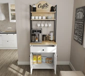 Hunerika Alva 2 Kapaklı1 Çekmeceli kahve dolabı-Wood Beyaz-Minifiks Bağlantılı - 3