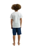 Arnetta Erkek Çocuk Beyaz Şortlu Pijama Takım 3314 thumbnail 2