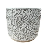 Bitki Tasarımı Ev dekorasyon Gri Çiçek Desen Beton Saksı Çiçeklik Saksılık thumbnail 4