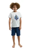 Arnetta Erkek Çocuk Beyaz Şortlu Pijama Takım 3314 thumbnail 1