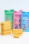 4 Adet 8’li Paket Sevimli Desenli Mini Cep Islak Mendil Hijyenik Çocuk ve Bebek İçin Seyahat Cep Boy - 1