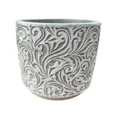 Bitki Tasarımı Ev dekorasyon Gri Çiçek Desen Beton Saksı Çiçeklik Saksılık thumbnail 5