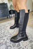022 24579 Topukla Kadın Hakiki Deri Yandan Fermuarlı Çizme thumbnail 2