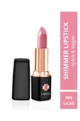 Shimmer Lipstick Lilas - Işıltı Ruj - No: 906 - Vegan Temiz Içerik - 1