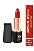 Shimmer Lipstick Mineral Red - Işıltı Ruj - 4 gr - No: 908 - Vegan & Temiz Içerik - 1